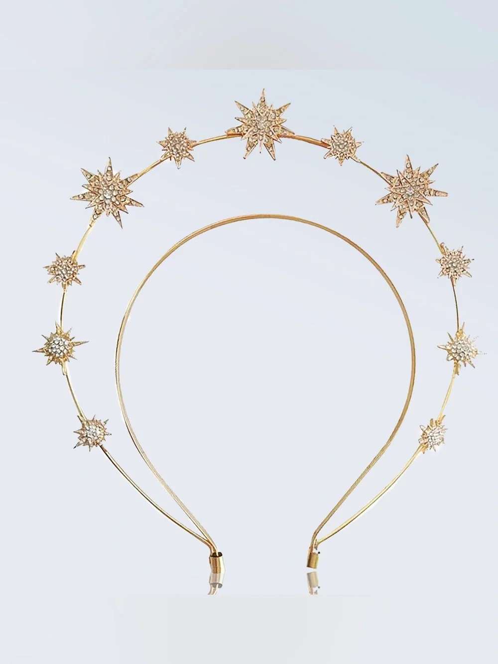 Gold Starburst Crystal Halo Headband - Women Accessories